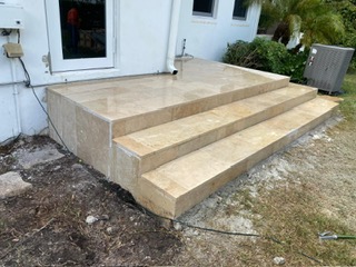 Steps finished with 12 x 24 tile at a Florida home